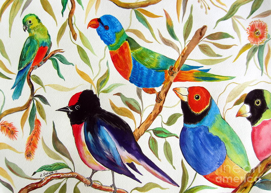 Australian Birds Painting by Roberto Gagliardi