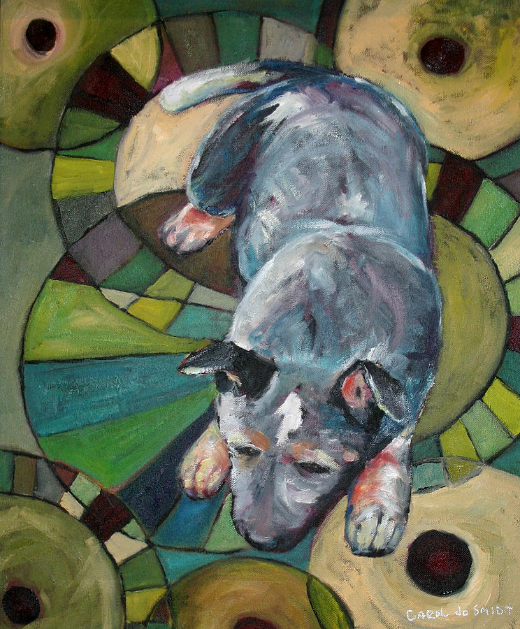 Australian Cattle Dog Nap Time Painting by Carol Jo Smidt