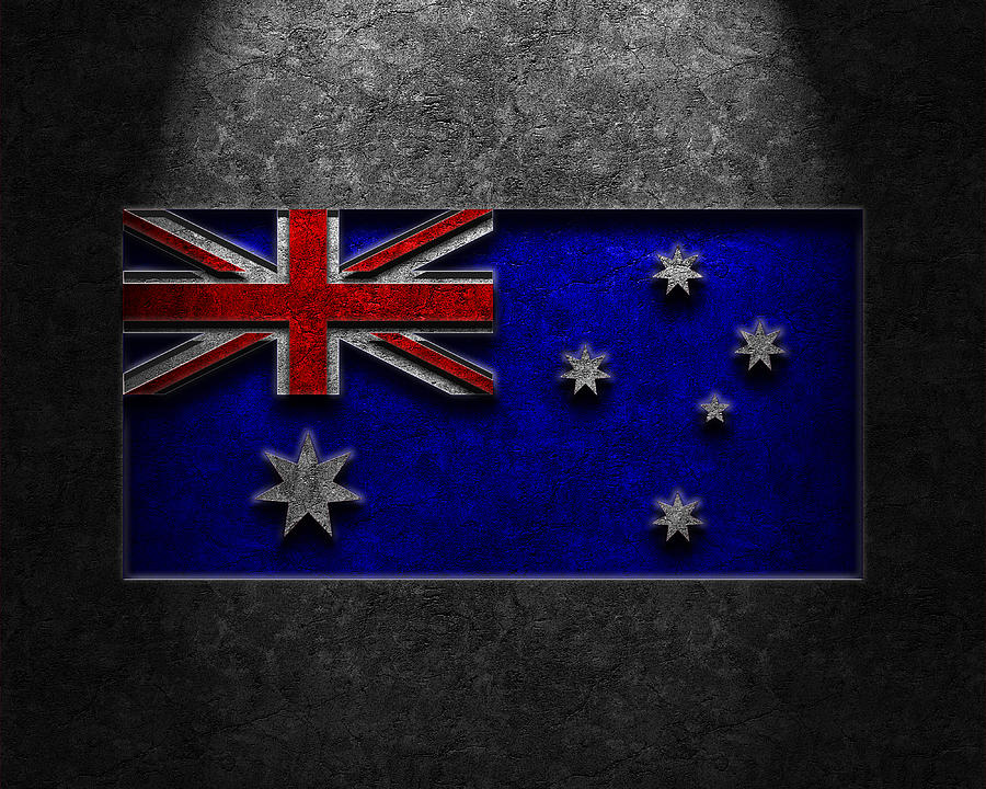 Australian Flag Stone Texture Digital Art by Brian Carson