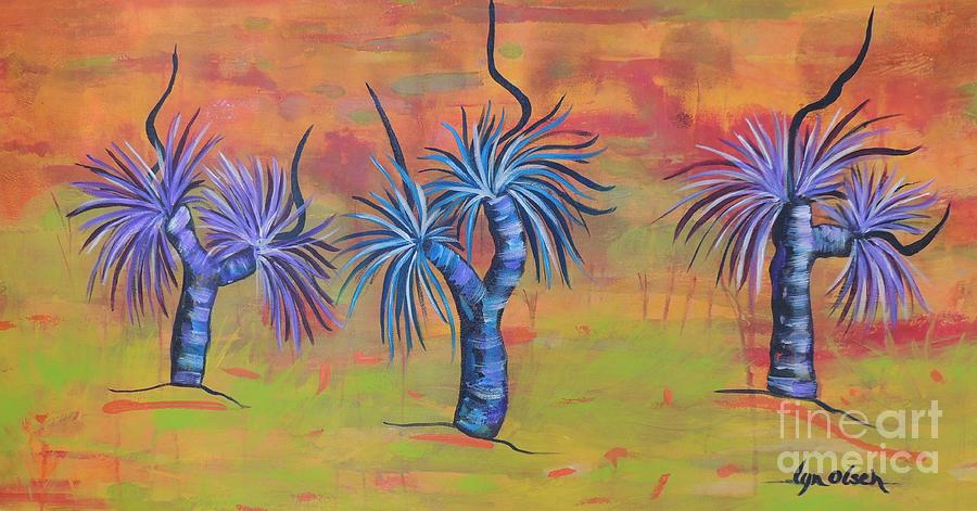 Australian Grass Trees Painting by Lyn Olsen