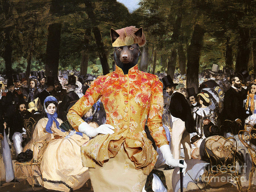 Dog Painting - Australian Kelpie Canvas Print - Music with Tuileries by Sandra Sij