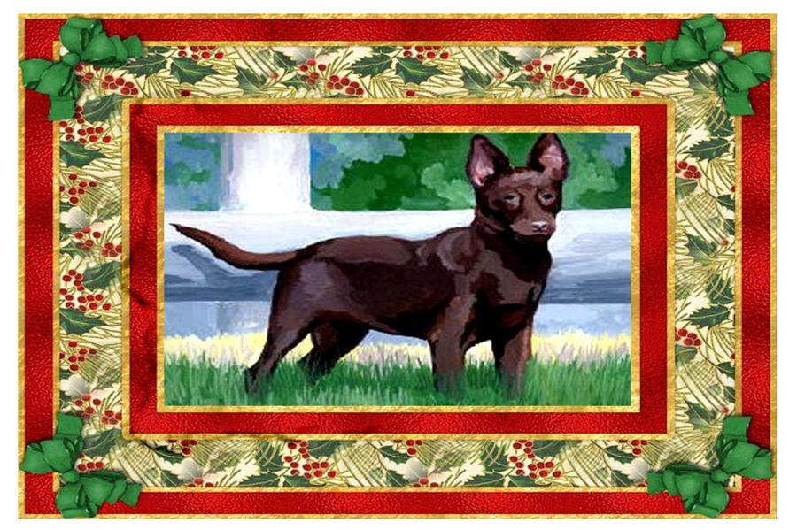 Australian Kelpie Dog Christmas Painting by Olde Time  Mercantile