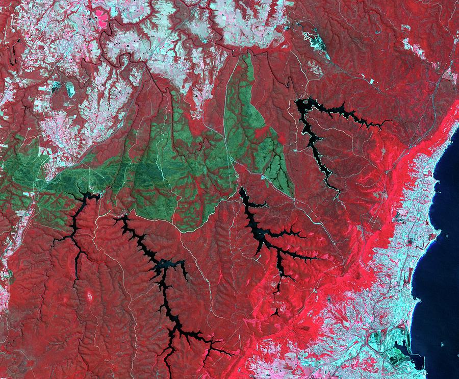Mountain Photograph - Australian Wildfire Scar by Nasa/gsfc/meti/ersdac/jaros/us-japan Aster Science Team
