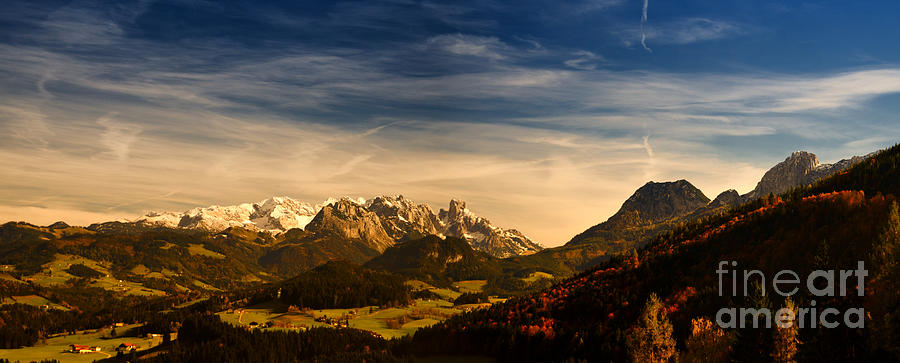 Mountain Photograph - Austrian Autumn Scenic Panorama by Sabine Jacobs