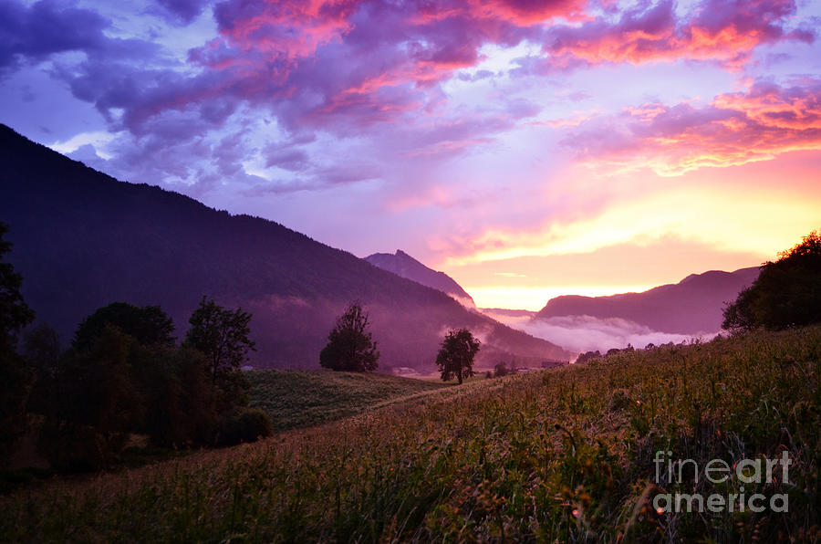 Mountain Photograph - Austrian Mountain Valley after a Summer Rain No1 by Sabine Jacobs
