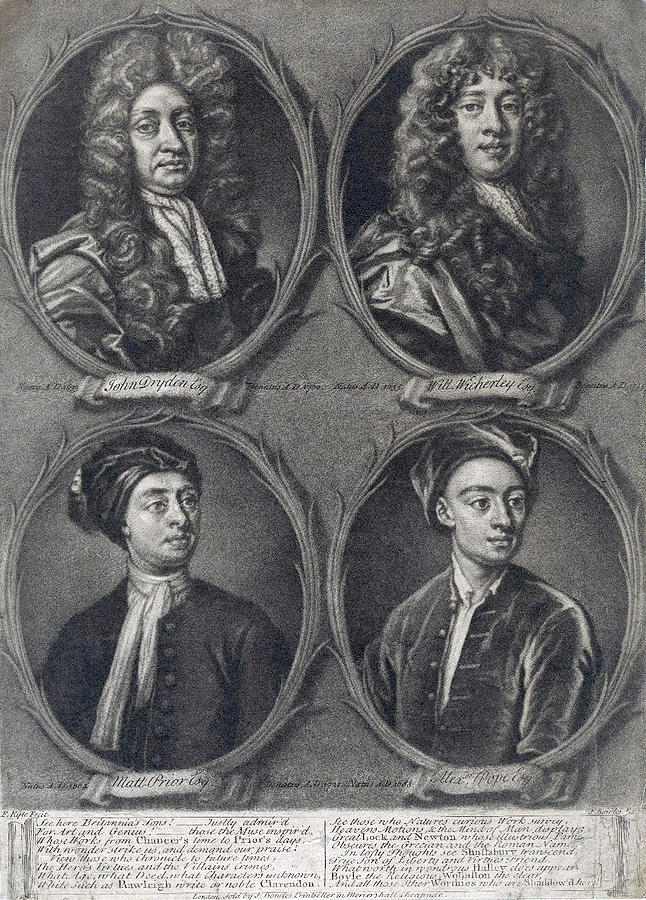 Authors Dryden, Wycherley, Prior Photograph by Folger Shakespeare Library