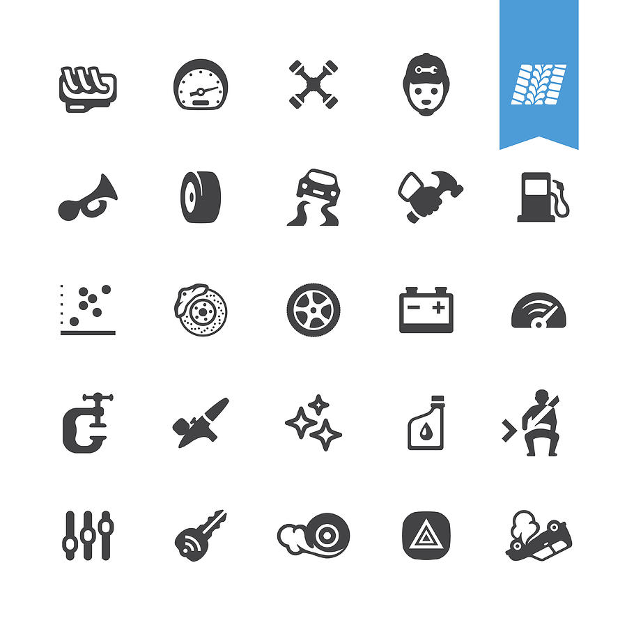 Auto Repair Shop vector icons Drawing by Lushik
