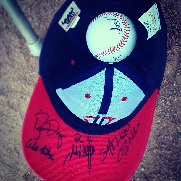 Baseball Photograph - Autographs On A Kids Hat. #mntwins by Betsy B