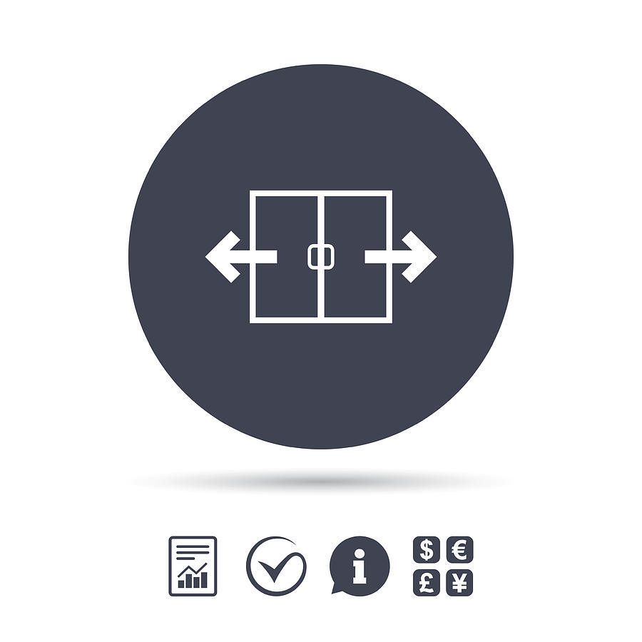 Automatic Door Sign Icon Auto Open Symbol Drawing By Blankstock