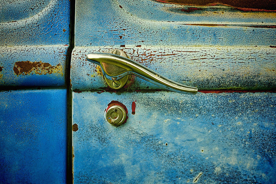 automobiles- cars - Blue and Rust  Photograph by Ann Powell