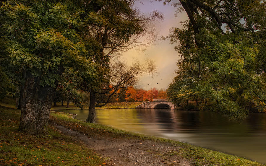 Autumn Across the Bridge Photograph by Robin-Lee Vieira