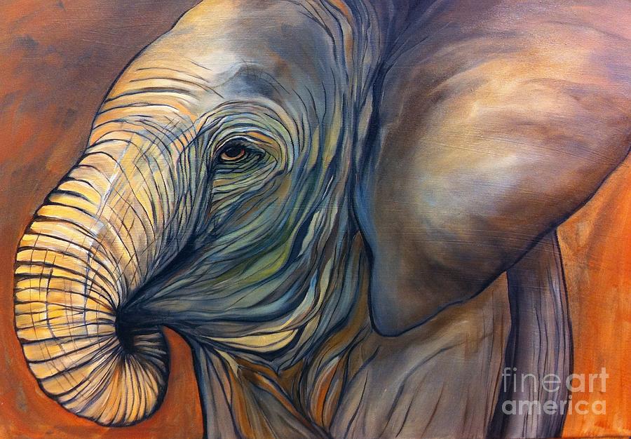 Elephant Painting - Autumn by Aimee Vance Elephant Painting - Autumn by Aimee Vance