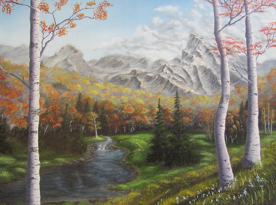 Autumn Alpine Meadow Painting