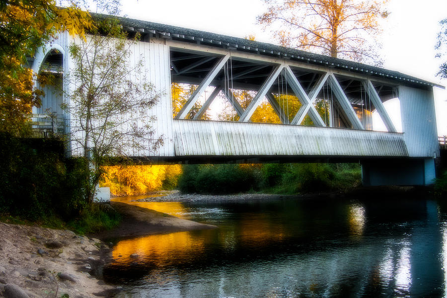 Fall Photograph - Autumn and the Larwood Bridge by Elaine Goss