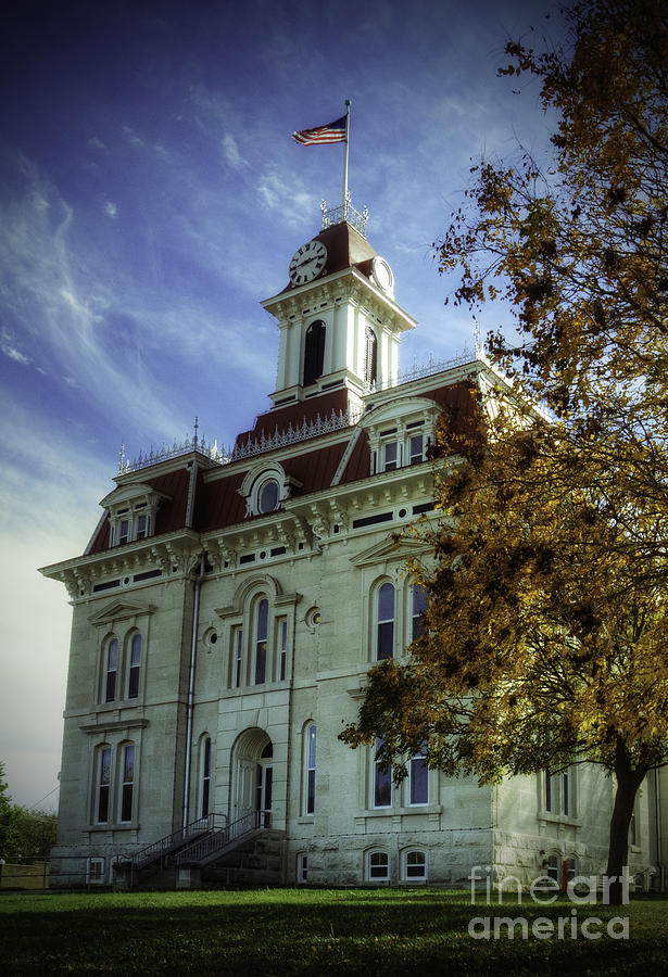 Autumn at Chase County Courthouse Photograph by Fred Lassmann