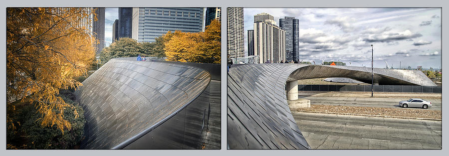 Autumn At Chicago BP Bridge 2 Panels Photograph by Thomas Woolworth