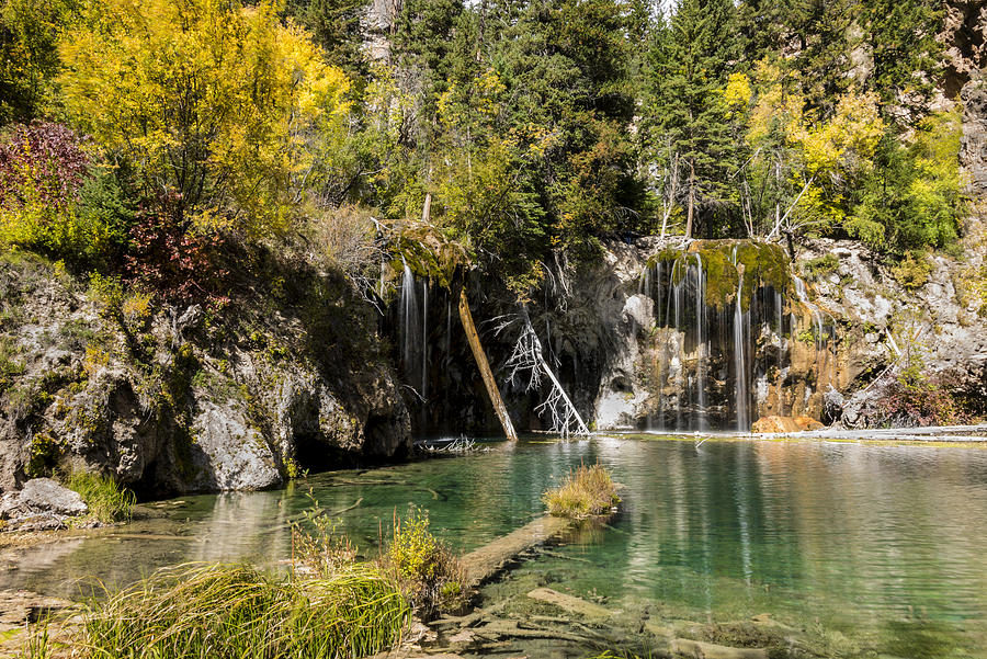 Waterfall Photograph - Autumn At Hanging Lake Waterfall - Glenwood Canyon Colorado by Brian Harig