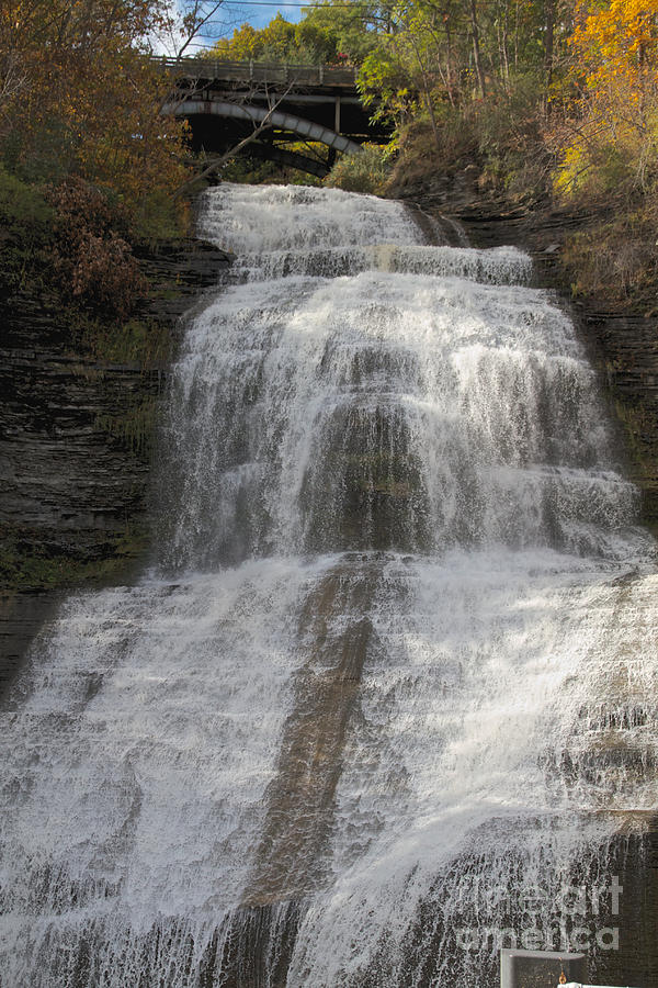 Waterfall Photograph - Autumn at Montour Falls by William Norton