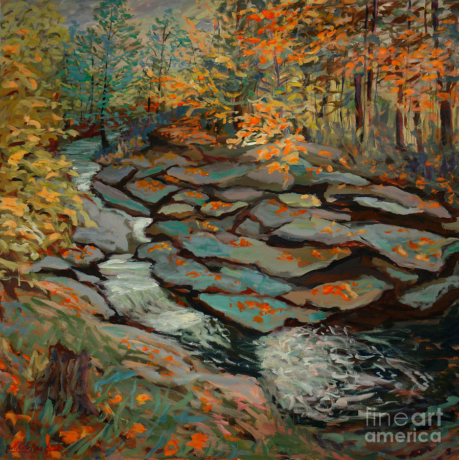 Autumn at the brook VT Painting by Monica Elena