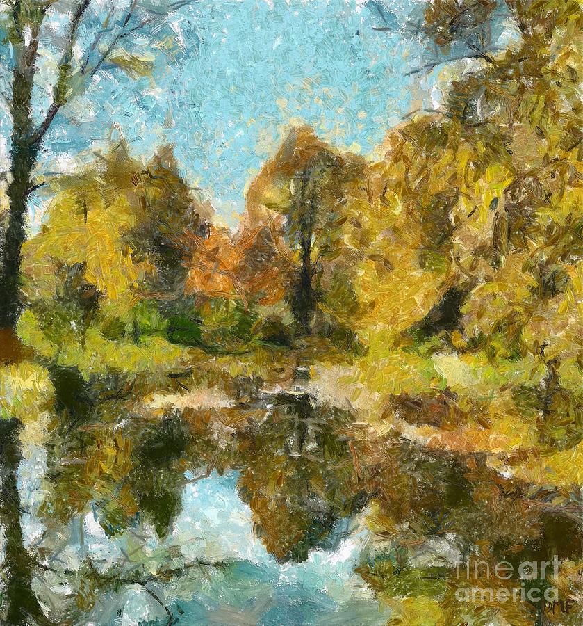 Autumn At The Channel Painting by Dragica  Micki Fortuna