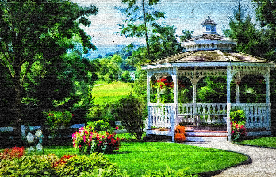 Autumn at the Gazebo Photograph by Mary Timman