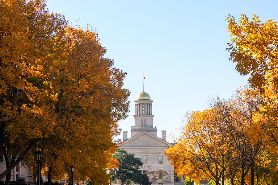 Autumn At The Old Capitol Iowa City Ia Photograph By Cynthia Woods