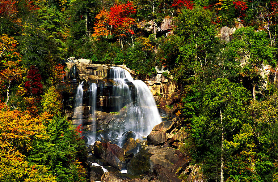 Autumn at Whitewater Falls Photograph by Paul W Faust -  Impressions of Light