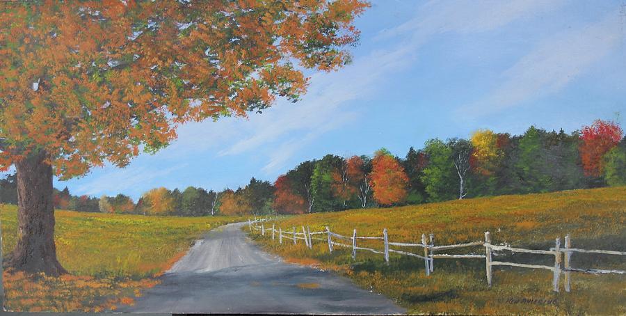 Autumn Backroad Painting by Ken Ahlering