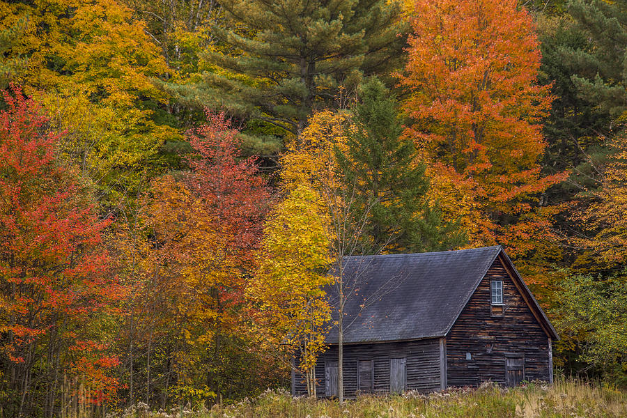 Autumn Barn in Easton Photograph by White Mountain Images