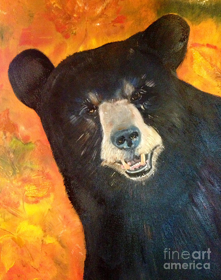 Autumn Bear Painting by Jan Dappen