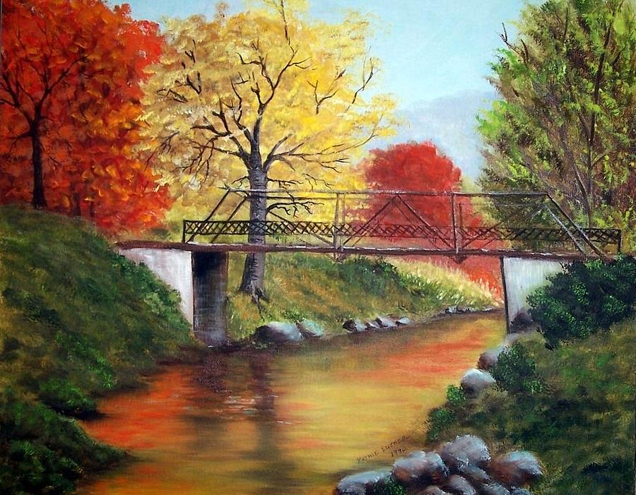 Autumn Bridge 2 Painting by Kathleen Luther