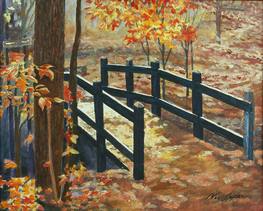 Autumn Bridge Painting by Wes Loper - Fine Art America