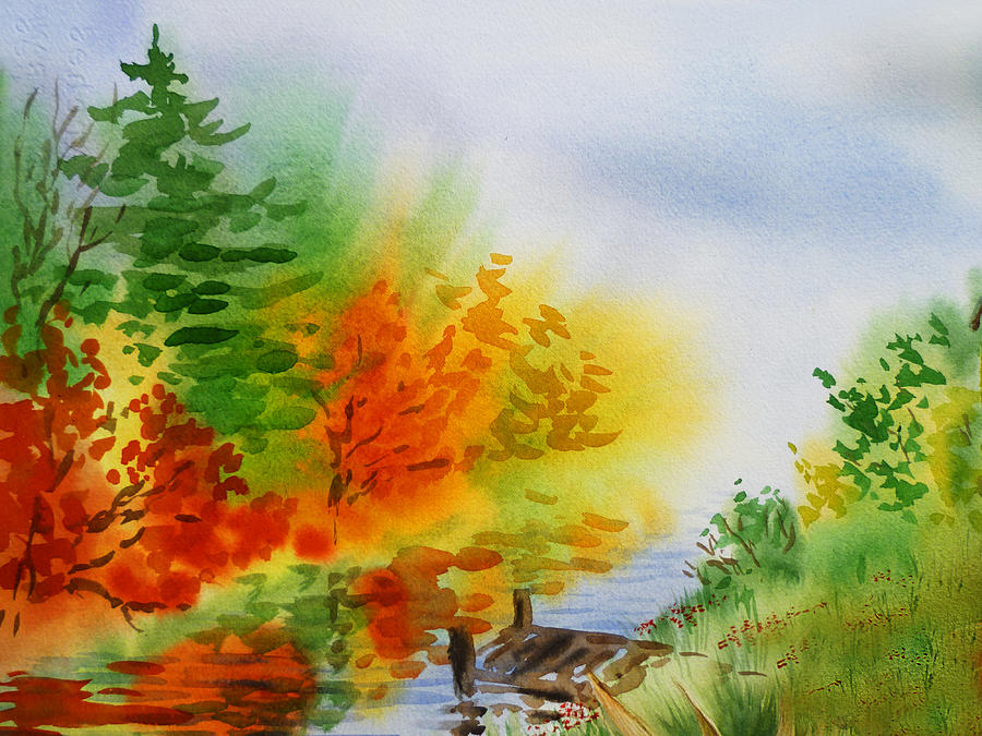 Fall Painting - Autumn Burst Of Fall Impressionism by Irina Sztukowski