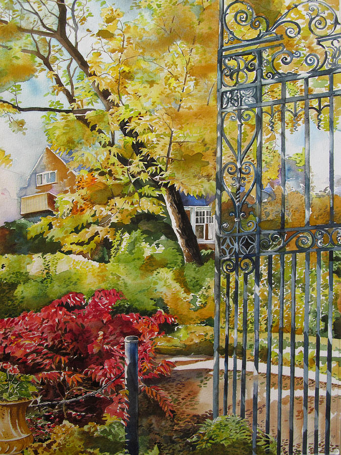 Autumn By The Gate Painting by Alfred Ng