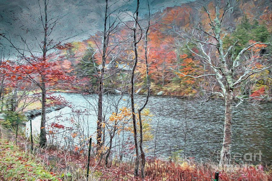Autumn By The Lake Painting by Deborah Benoit