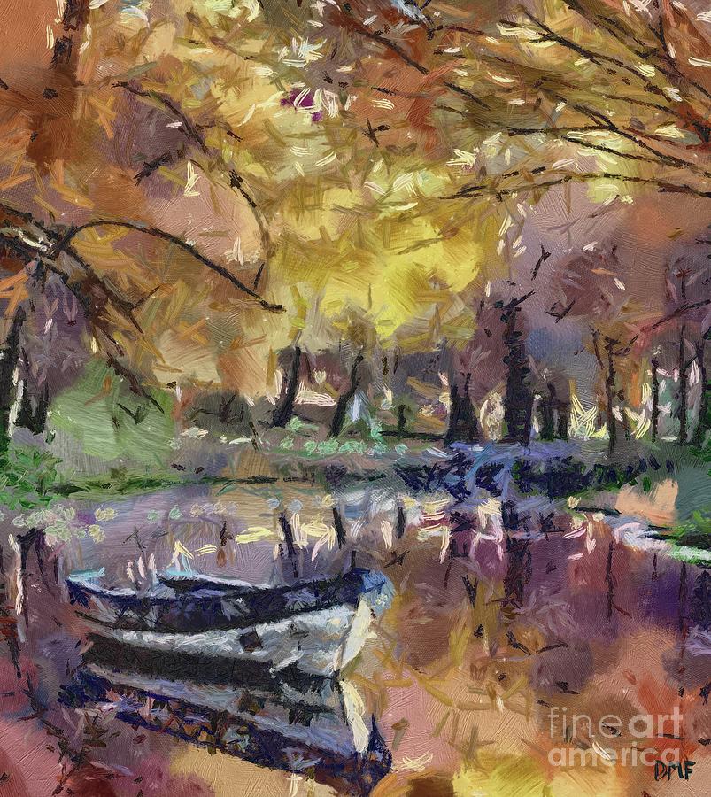 Autumn by the Lake Painting by Dragica  Micki Fortuna