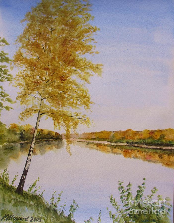 Autumn By The River Painting by Martin Howard