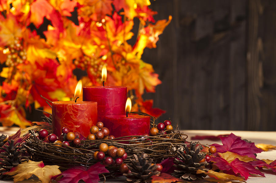 Autumn candles Photograph by U Schade
