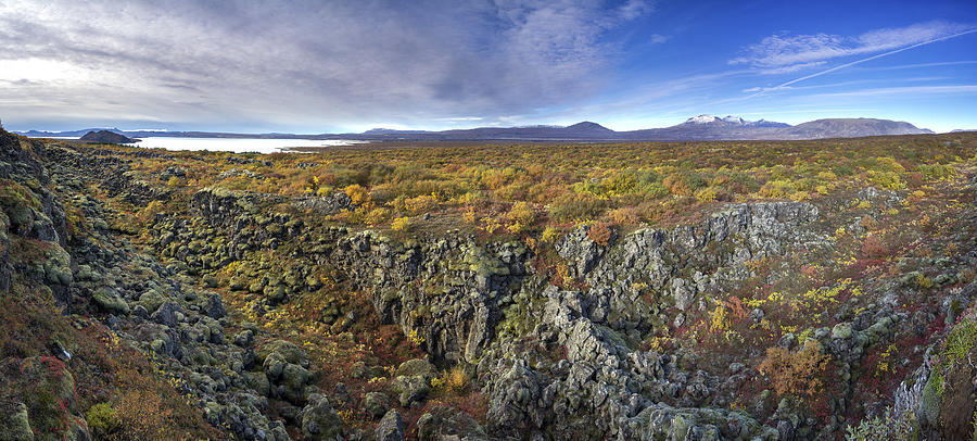 Fall Photograph - Autumn color at thingvellir by Arnar B Gudjonsson