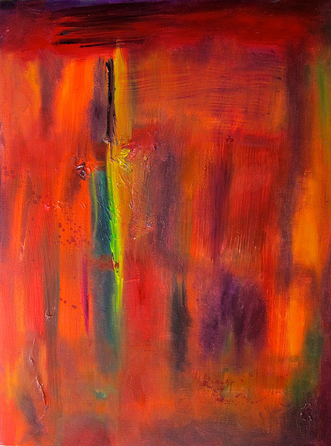 Autumn Colors Abstract Painting by Kathryn Barry