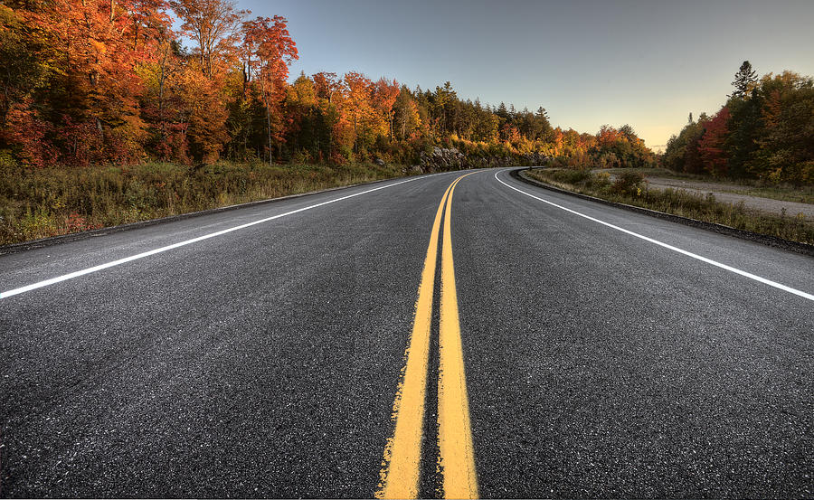 Autumn Colors and road  Photograph by Mark Duffy