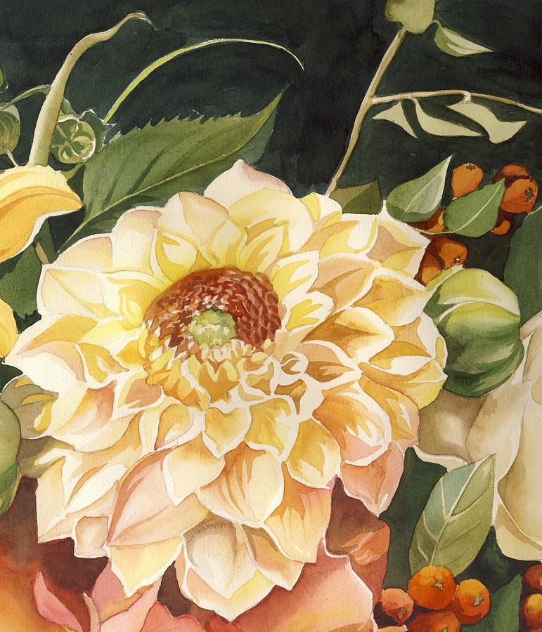 Autumn Dahlia Painting by Alfred Ng