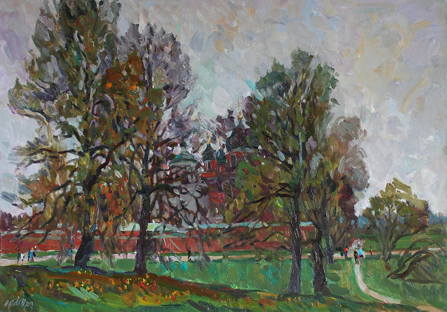 Autumn day in Borodino Painting by Juliya Zhukova