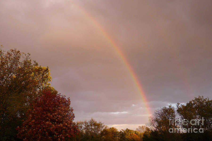 Autumn Double Rainbow Photograph by Deborah Smolinske