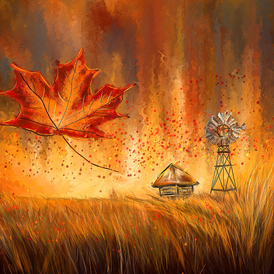Autumn Dreams- Autumn Impressionism Paintings Painting by Lourry Legarde