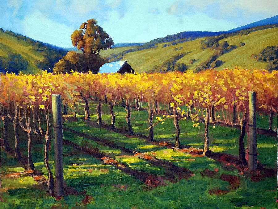 Autumn Evening Napa Painting by Armand Cabrera