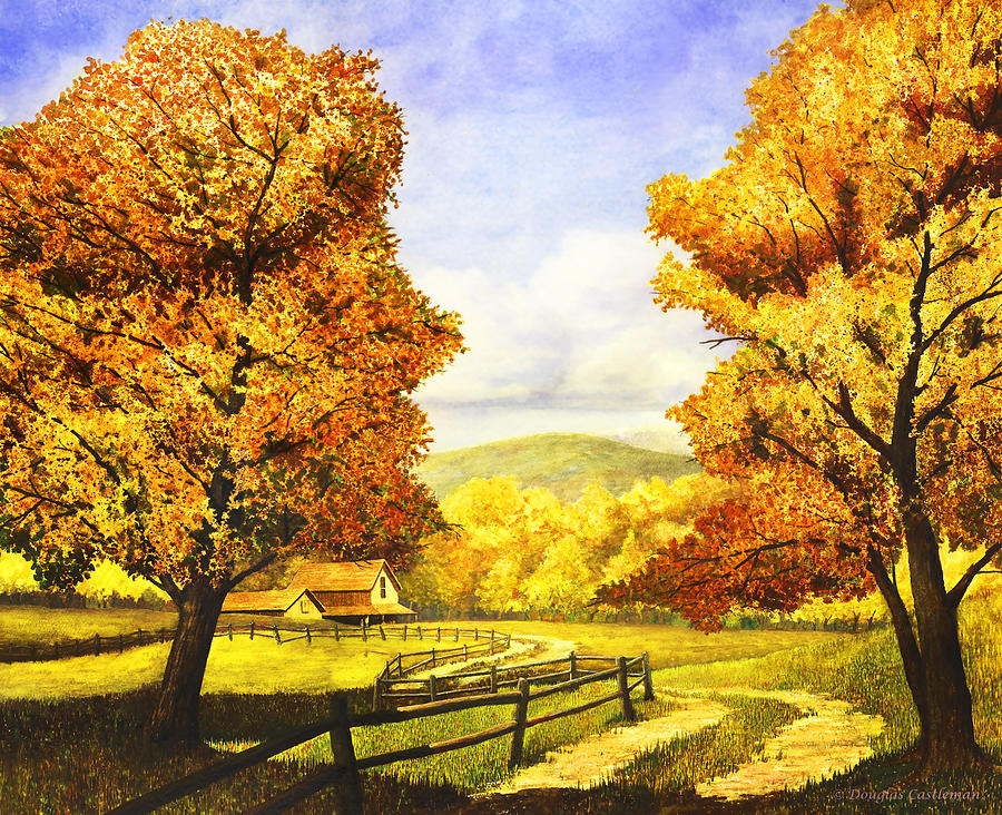 Autumn Farm Painting by Douglas Castleman