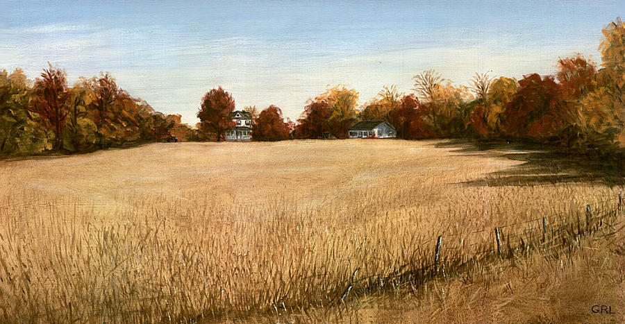 Autumn Field Southern Maryland Painting by G Linsenmayer