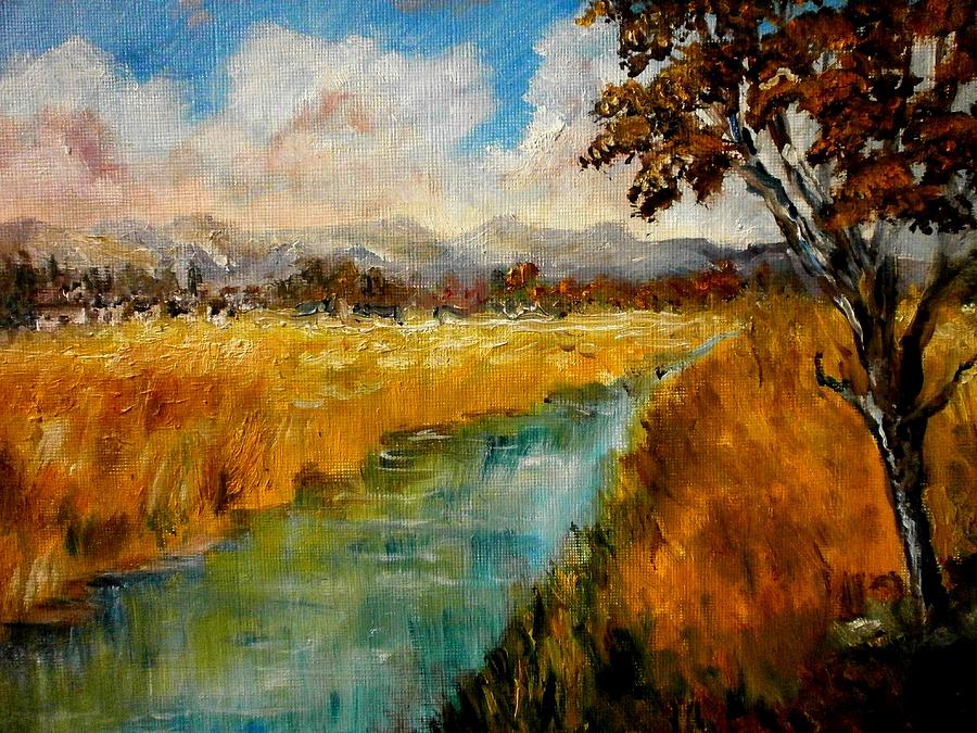 Autumn fields Painting by Konstantinos Charalampopoulos