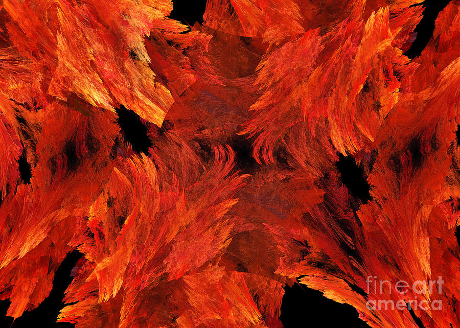 Autumn Fire Abstract Digital Art by Andee Design